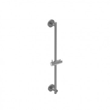 Flusso Kitchen & Bath 100.601023 Universal Fixtures Round Shower Slide Bar With Integrated Wall Elbow