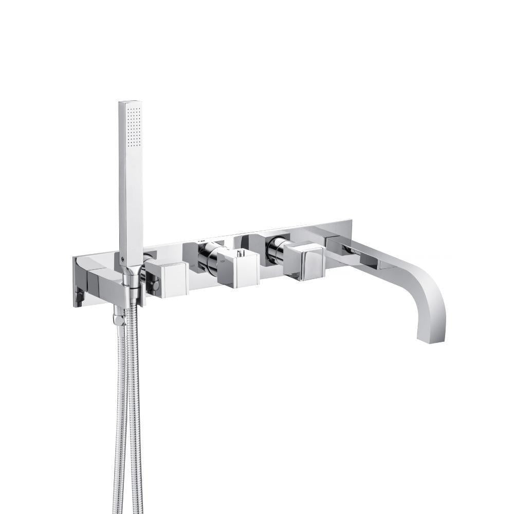 Wall Mount Tub Filler With Hand Shower