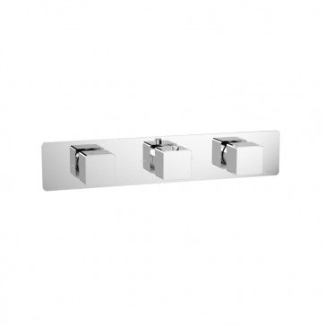 Flusso Kitchen & Bath 196.2715 Series 196 Horizontal Thermostatic Valve with 2 Volume Controls and Trim