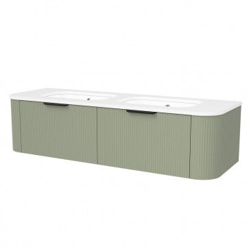 Timberline ADE-V-60-D-SSU-W-OV-AW-3 Adelaide Vanity Arctic White Top with Undermount Sink, Cabinet, Wall Hung, OVA Handles, 3 Faucet Holes