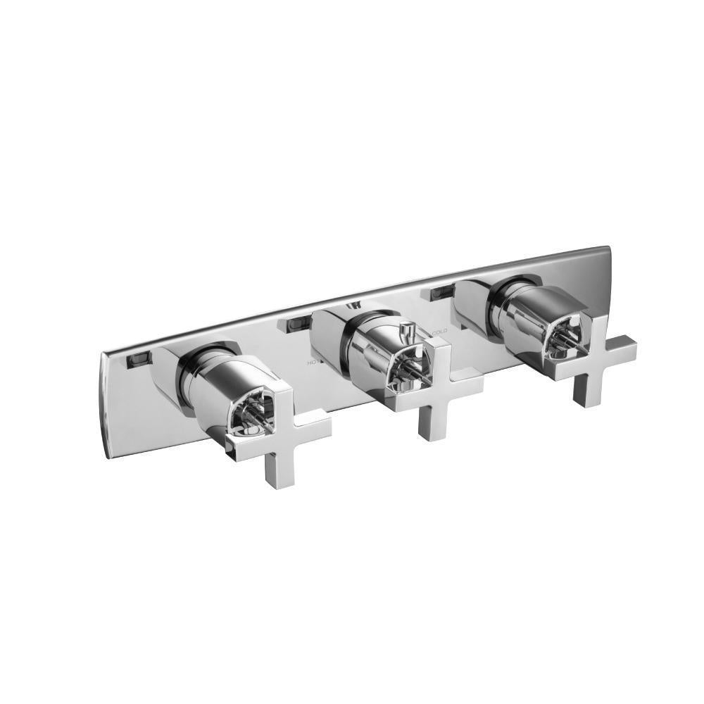 3/4 Horizontal Thermostatic Valve with 2 Volume Controls & Trim