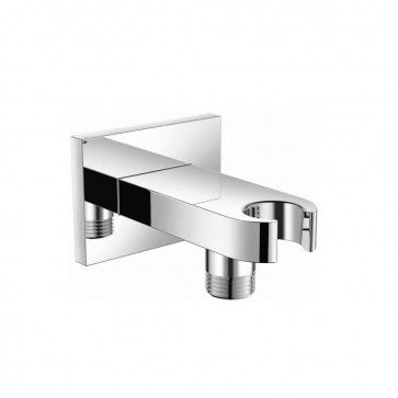 Flusso Kitchen & Bath HS8007 Universal Fixtures Square Wall Elbow With Holder Combo