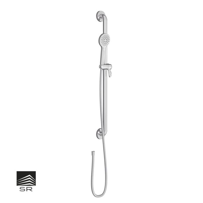 BASICO 2-jet Handshower - Adjustable grab bar for handshower and metal hose assembly