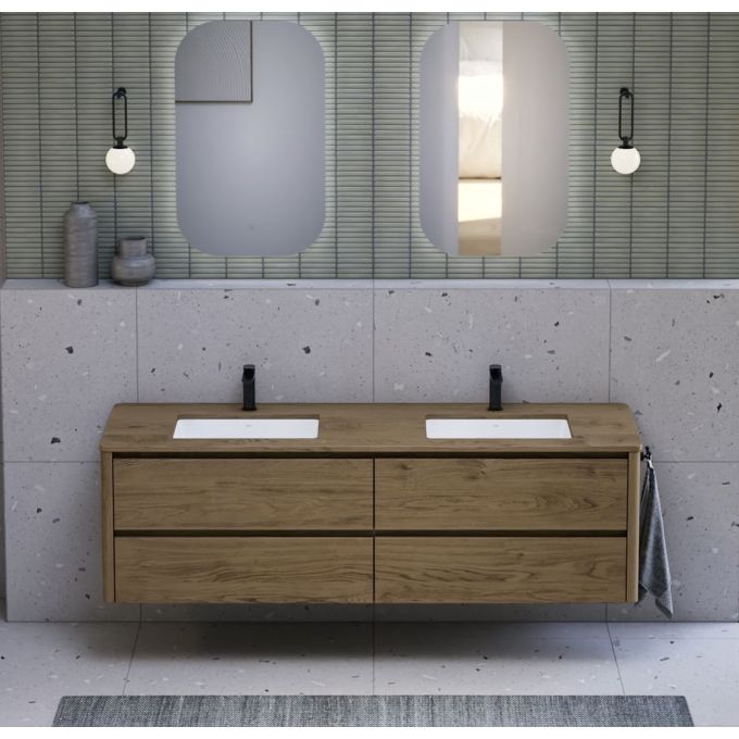 Ceska Rectangular washbasin - White gloss vitreous porcelain