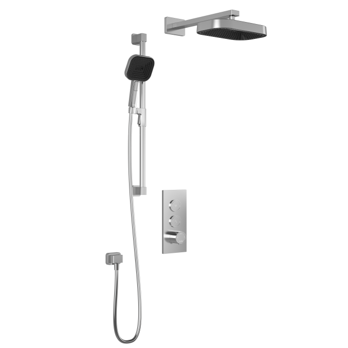 Premia - SquareOne TB2 Shower system with push-buttons (without valve) - Wall arm