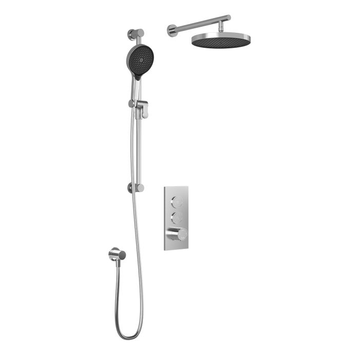 Plus - Moroka TB2 Shower system with push-buttons valve - Wall arm