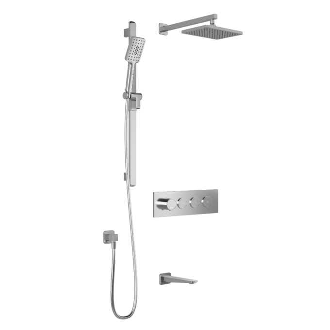 MOROKA TB3 Shower systems with push buttons valve - Wall arm