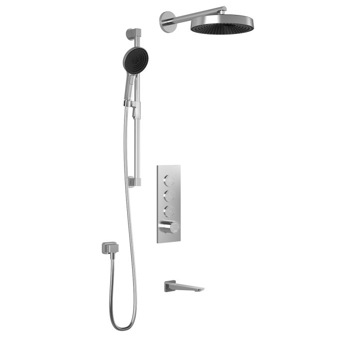 Premia - Moroka TB3 Shower system with push-buttons (without valve) - Wall arm