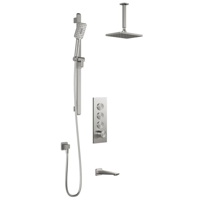 MOROKA TB3 Shower systems with push-button (without valve) - Vertical arm