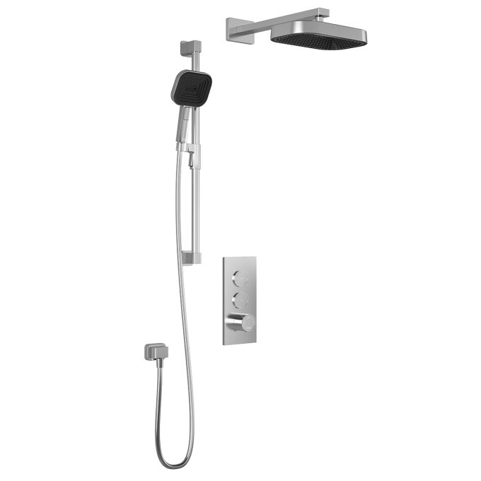 Premia - Kareo TB2 Shower system with push-buttons (without valve) - Wall arm