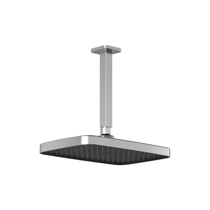 Kareo - Plus 325mm x 200mm (12 ¾'' x 7 ⅞'') square rainhead and vertical ceiling arm
