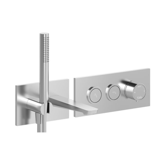 MOROKA Wall-mount Tub Filler with Push-Button Valve