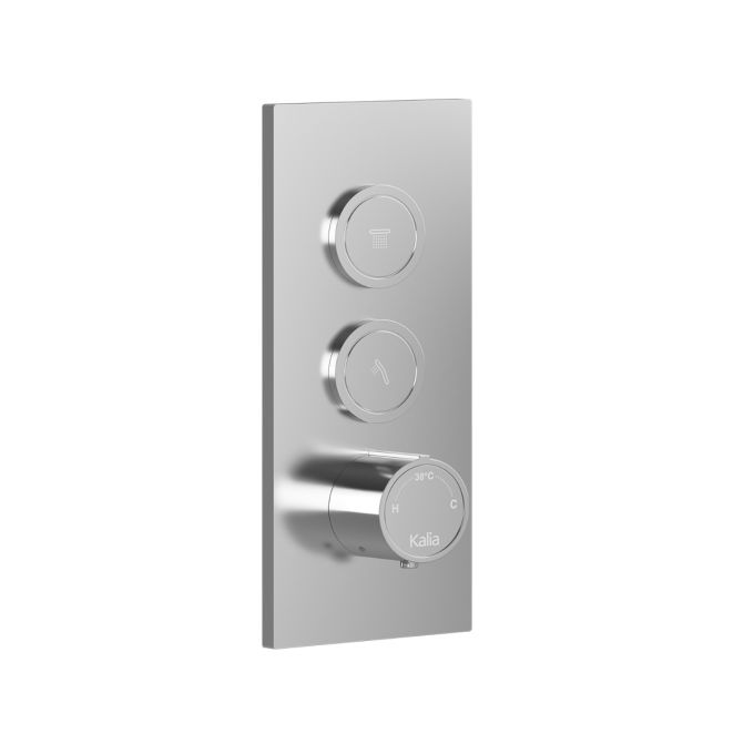 Decorative Trim 2 Push Buttons for 2-Way Thermostatic Valve - Chrome