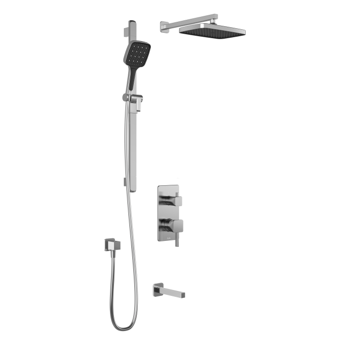 PLUS - SQUAREONE TD3 SHOWER SYSTEM (WITHOUT VALVE) - WALL ARM - PURE NICKEL