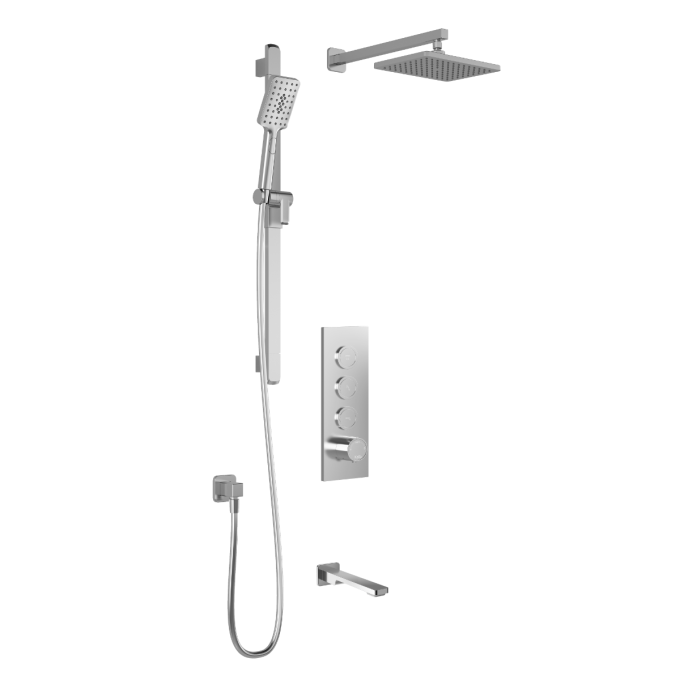 KAREO TB3 Shower systems with push-button (without valve) - Wall arm