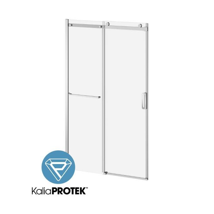 K3 48 x 77” sliding shower door with KP protective film and towel bar