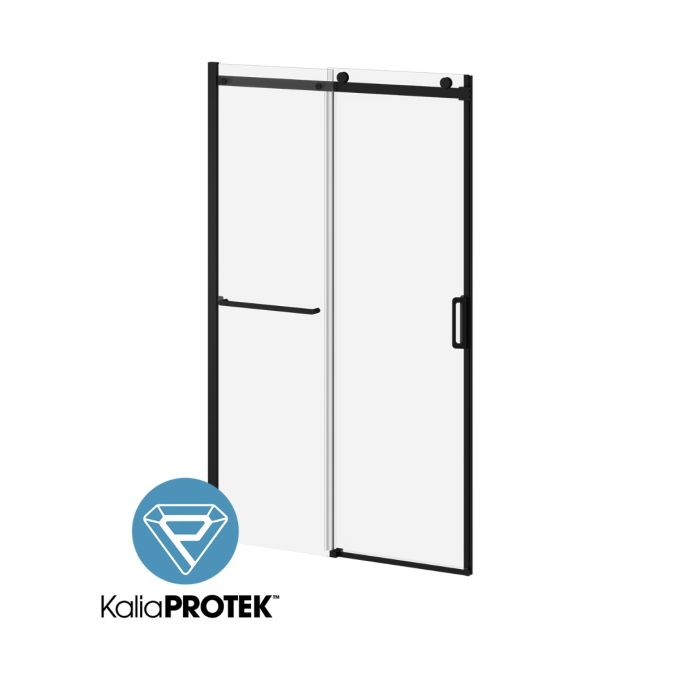 K3 48 x 77” sliding shower door with KP protective film and towel bar
