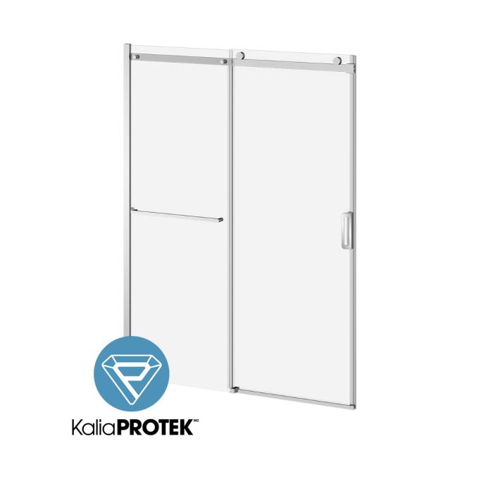 K3 60” x 77” sliding shower door with KP protective film and towel bar