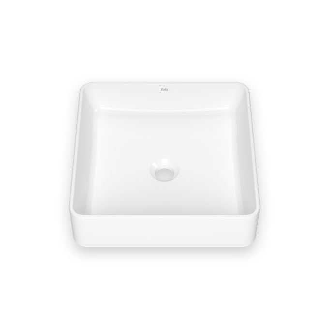Urba - Square washbasin - White gloss vitreous porcelain