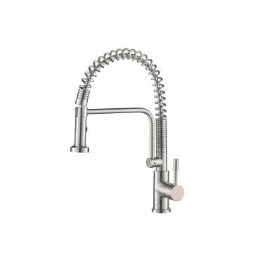 Flusso Kitchen & Bath K.1200SS Kitchen Caso - Semi-Professional Dual Spray Stainless Steel Kitchen Faucet With Pull Out
