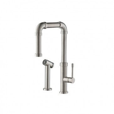 Flusso Kitchen & Bath K.1500SS Kitchen Stainless Steel Kitchen Faucet With Side Sprayer