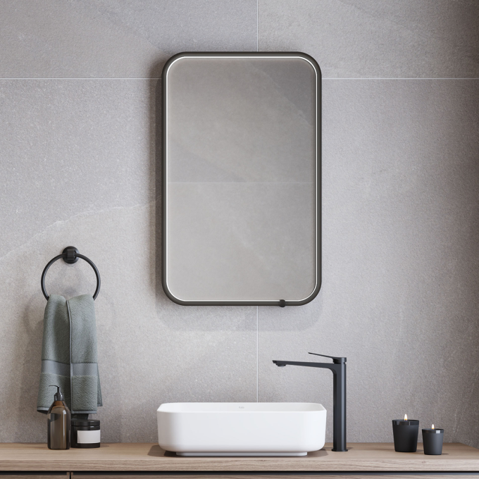 NOX LED-illuminated bathroom mirror - 20” x 32”