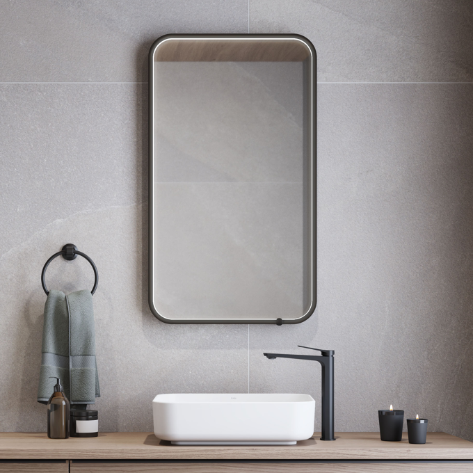 NOX LED-illuminated bathroom mirror - 22” x 38”
