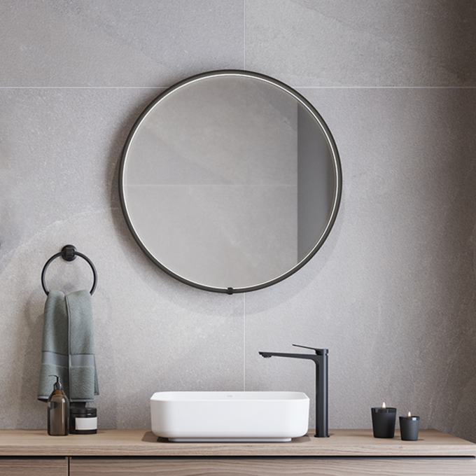 NOX LED-illuminated bathroom mirror - 30” x 30”