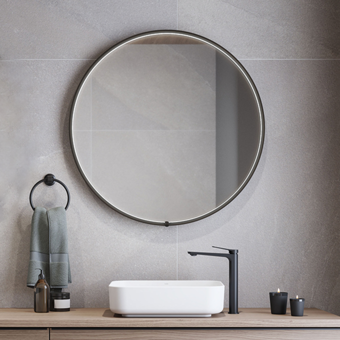 NOX LED-illuminated bathroom mirror - 36” x 36”