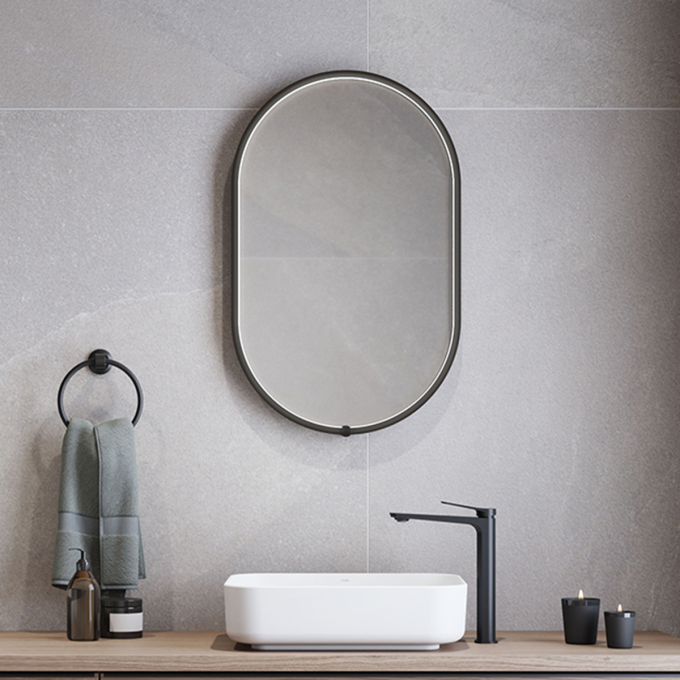 NOX LED-illuminated bathroom mirror - 20” x 32”