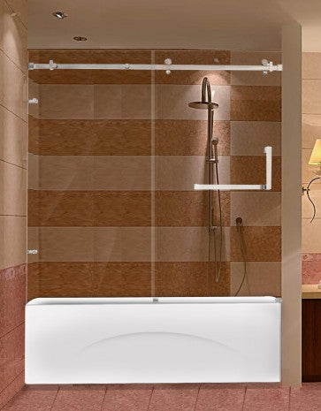 Frameless Shower Door for Bathtub with Stainless Steel Parts