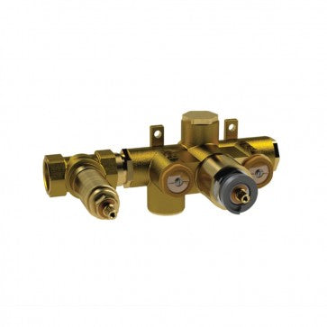 Flusso Kitchen & Bath TVH.2693 Universal Fixtures Horizontal Thermostatic Valve With Integrated Volume Control