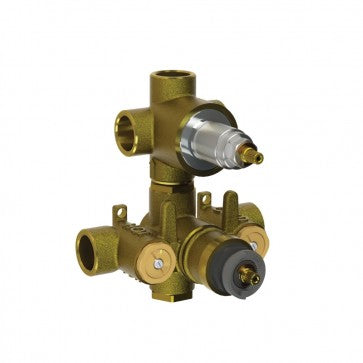 Flusso Kitchen & Bath TVH.4301 Universal Fixtures Thermostatic Valve With 3-Way Diverter & Integrated Volume Control