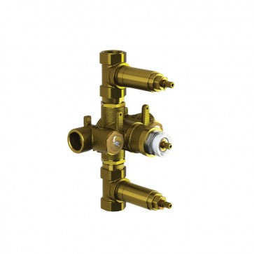 Flusso Kitchen & Bath TVH.4401 Universal Fixtures Thermostatic Valve With 2 Volume Control