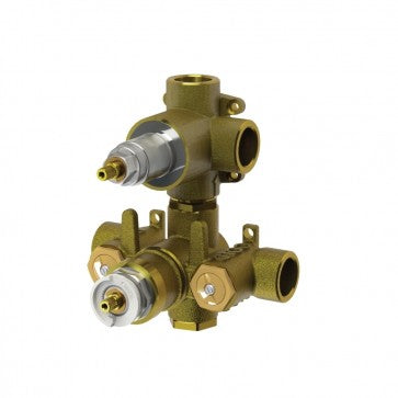 Flusso Kitchen & Bath TVH.4420 Universal Fixtures Thermostatic Valve With 2-Way Diverter & Integrated Volume Control