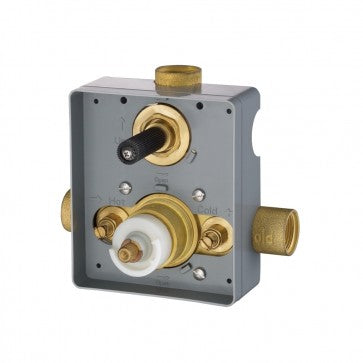 Flusso Kitchen & Bath TVL.2700 Universal Fixtures Thermostatic Valve With 2-Way Diverter & Integrated Volume Control